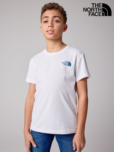 The North Face White Teen Simple Dome Short Sleeve T-Shirt (AG4423) | £18