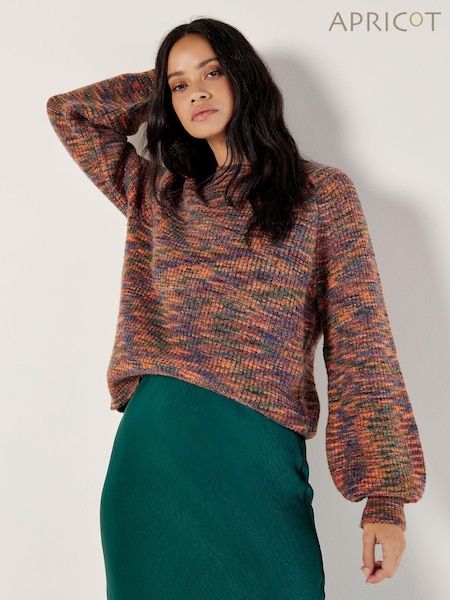 Apricot Orange Waffle Knit Spacedye Jumper (AG4428) | £39