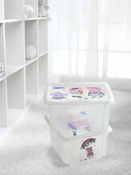 Keeper 2 Pack Crystal Clear Peppa Pig 15L Stacking Storage Box With Lid (AG4502) | £26
