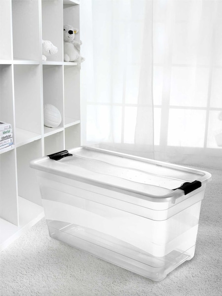 Keeper Crystal Transparent Cornelia Crystal 83L Storage Box with Locking Clips (AG4508) | £33
