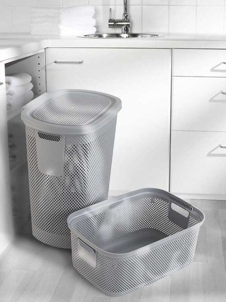 Keeper Nordic Grey Laundry Hamper & 30L Basket Set (AG4512) | £35
