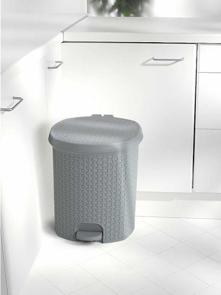 Keeper Nordic Grey Tjark Ratan Effect Pedal Dustbin 21 Litre (AG4513) | £43