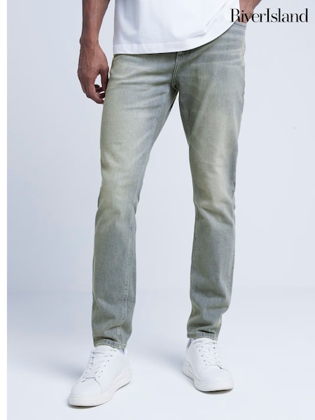 River Island Grey Skinny Fit Stretch Jeans (AG4549) | £40