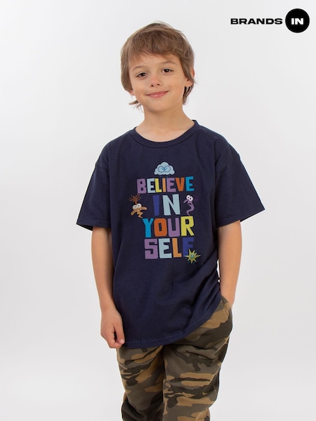 Brands In Blue Boys Disney Inside Out 2 Believe 100% Cotton T-Shirt (AG4613) | £20