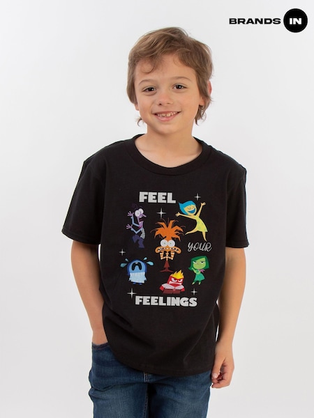 Brands In Black Boys Disney Inside Out 2 Feelings 100% Cotton T-Shirt (AG4623) | £20