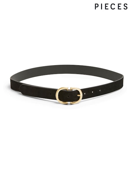 PIECES Black Suede Buckle Belt (AG4654) | £22