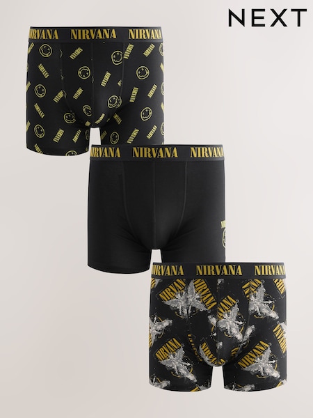Yellow/Black Licence Nirvana Trunks 3 Pack (AG4665) | £24