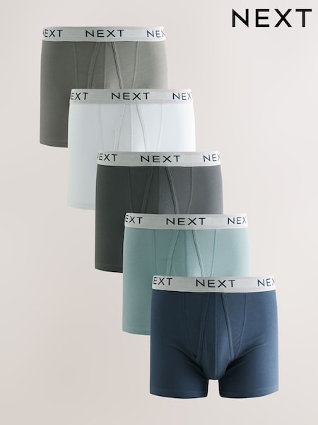 Grey / Navy / Green A-Front Boxers 5 Pack (AG4671) | £27