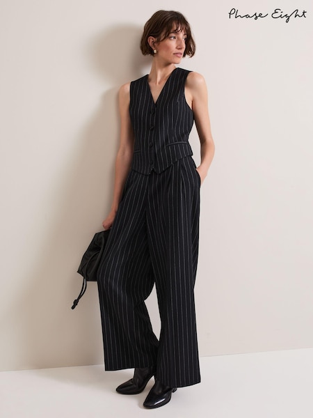 Phase Eight Blue Pia Pinstripe Wide Leg Trousers (AG4824) | £99