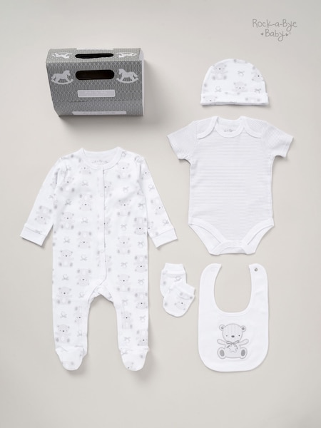 Rock-A-Bye Baby Boutique 100% Cotton 5 Piece Gift Set (AG4884) | £25