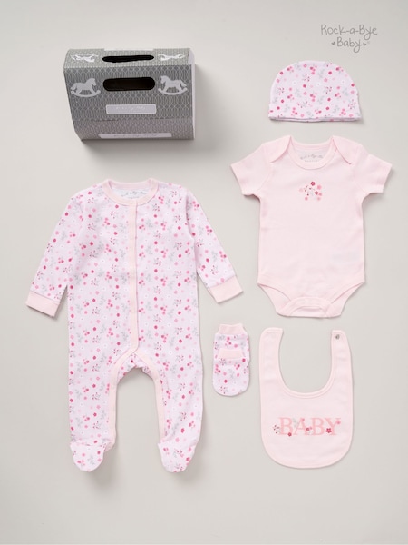 Rock-A-Bye Baby Boutique 100% Cotton 5 Piece Gift Set (AG4954) | £25