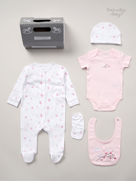 Rock-A-Bye Baby Boutique 100% Cotton 5 Piece Gift Set (AG4960) | £25