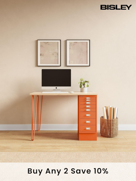 Bisley Orange MultiDesk With Filing Standard Cabinet (AG4972) | £445