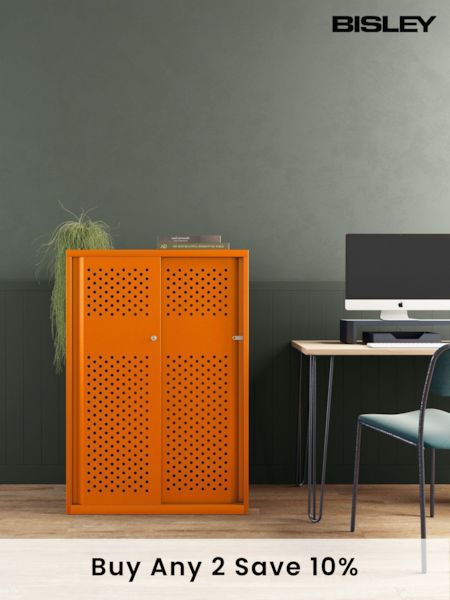 Bisley Orange Glide Cabinet with Sliding Door Large Wide (AG4974) | £625