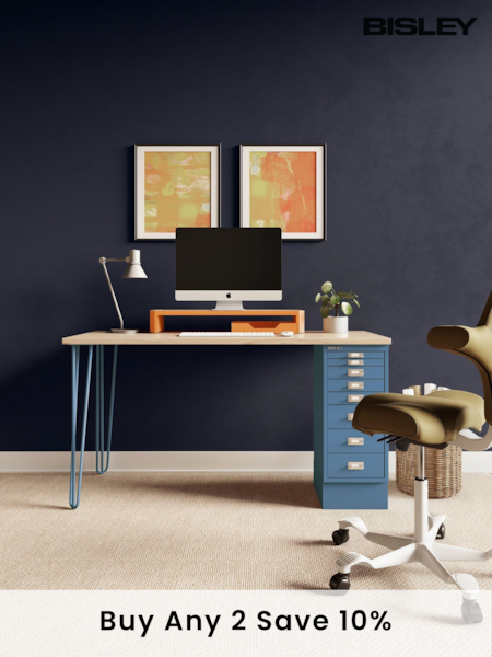 Bisley Blue MultiDesk With Filing Large Cabinet (AG4984) | £470