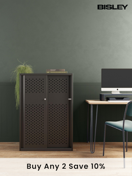 Bisley Black Glide Cabinet with Sliding Door Large Wide (AG4985) | £625