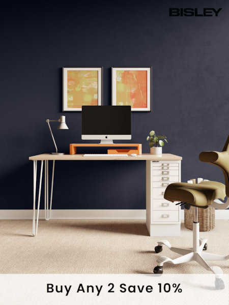 Bisley White MultiDesk With Filing Large Cabinet (AG4992) | £470