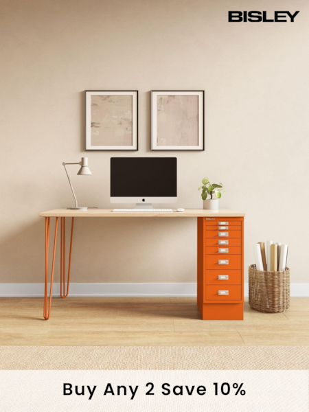 Bisley Bisley Orange MultiDesk With Filing Large Cabinet (AG5008) | £470