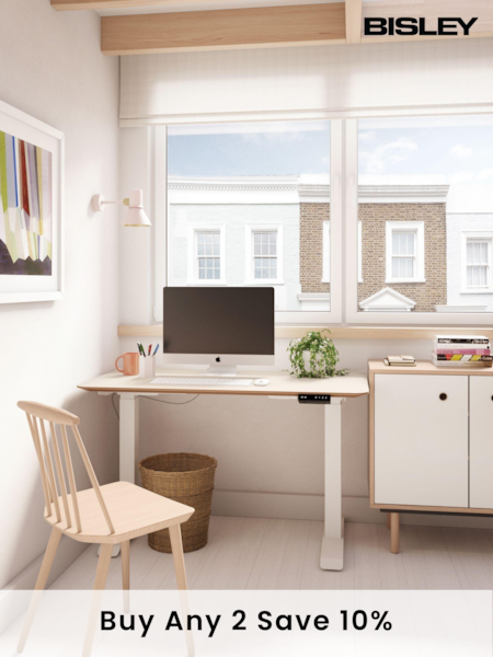 Bisley Grey Adjustable Height Desk With Perfect Sense Large Desktop (AG5010) | £695
