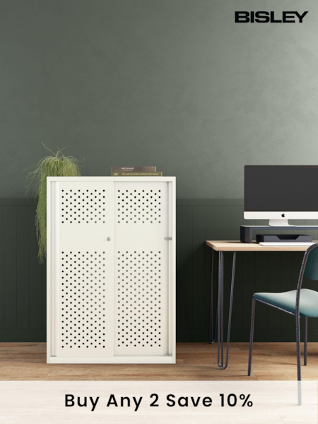 Bisley White Glide Cabinet with Sliding Door Large Wide (AG5011) | £625
