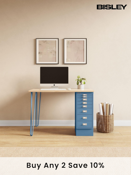 Bisley Blue MultiDesk With Filing Standard Cabinet (AG5012) | £445