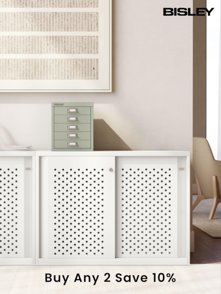 Bisley White Glide Cabinet with Sliding Door Medium Wide (AG5015) | £685
