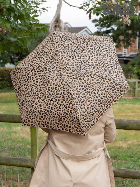 Totes Brown Compact Flat Eco-Brella Umbrella (AG5024) | £22