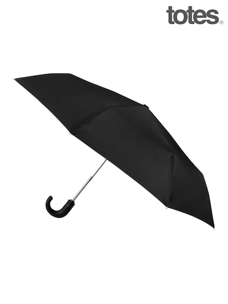 Totes Black Automatic Crook Handle Eco-Brella Umbrella (AG5025) | £23