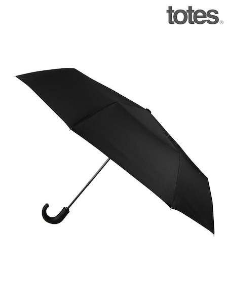 Totes Black X-tra Strong Automatic Eco-Brella Crook Handle Umbrella (AG5038) | £30