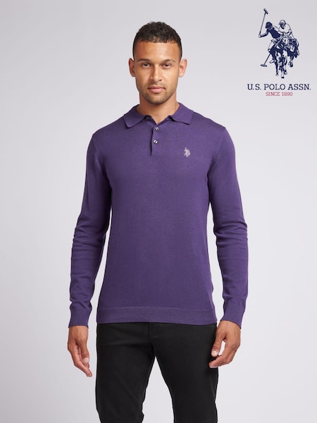 U.S. Polo Assn. Mens Long Sleeve Knitted Polo Shirt (AG5097) | £65