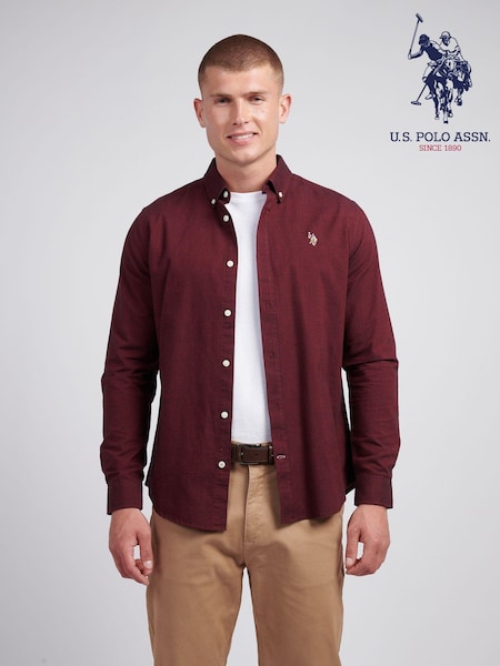 U.S. Polo Assn. Red Mens Peached Oxford Shirt (AG5098) | £60