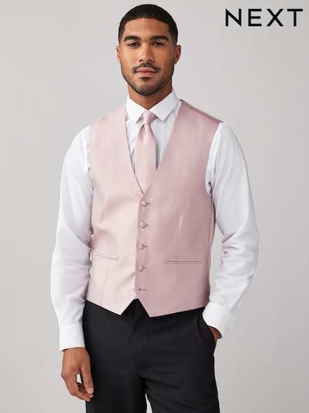 Pink Textured Silk Waistcoat (AG5165) | £55
