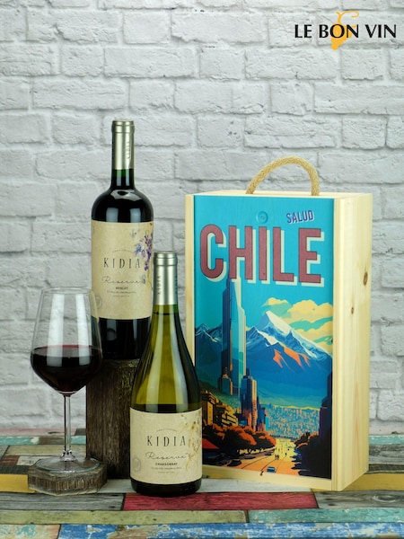 Le Bon Vin Chilean Reserve Wines 2 Bottle Wooden Gift Box (AG5362) | £51