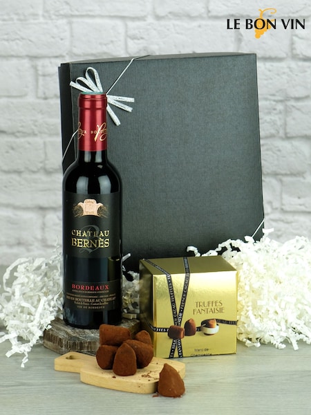 Le Bon Vin Bordeaux Red Wine Half Bottle & Truffles Gift (AG5372) | £26