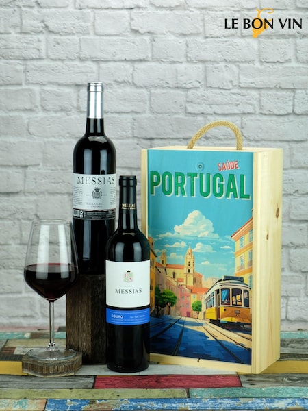 Le Bon Vin Portugese Red Wine 2 Bottle Wooden Gift Box (AG5383) | £48