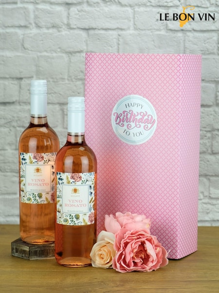 Le Bon Vin Happy Birthday Italian Rosé Gift Box (AG5395) | £30