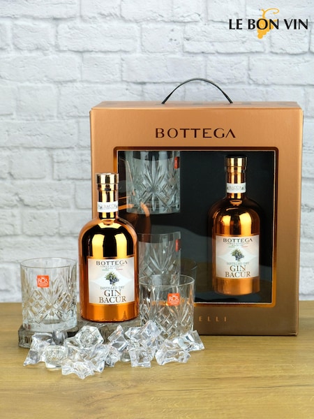 Le Bon Vin Bottega Bacur Gin Gift Set with 2 Glasses (AG5399) | £56