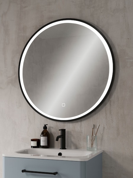 Britton Bathrooms Black Hoxton LED Bathroom Mirror Large 600mm (AG5402) | £459
