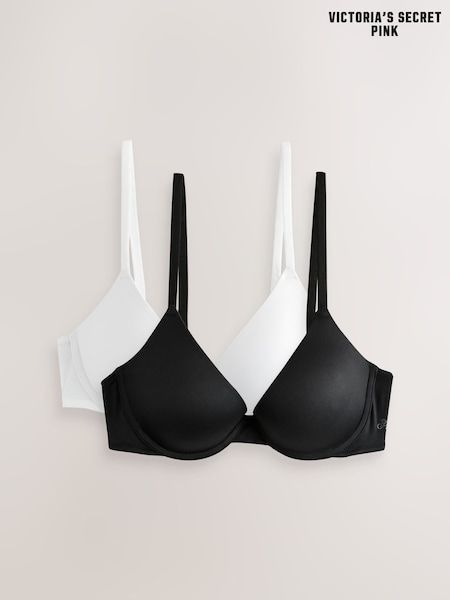 Victoria's Secret PINK Black/White Push Up 2 Pack Bras (AG5420) | £40
