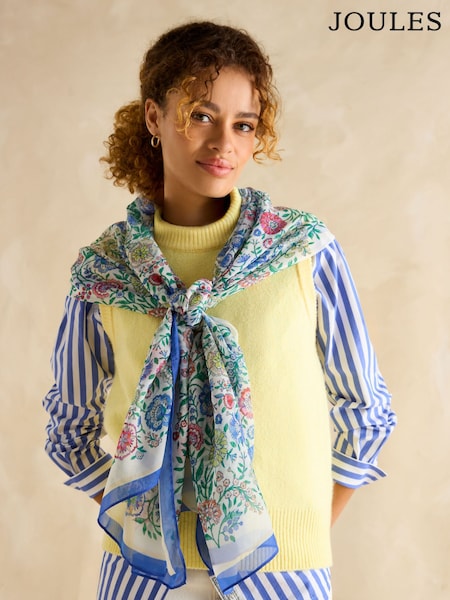 Joules Abberton Blue Lightweight Printed Scarf (AG5422) | £16