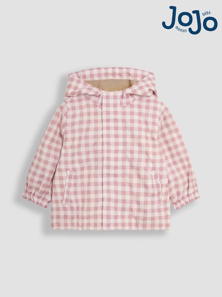 JoJo Maman Bébé Pink Gingham Hooded Jacket (AG5620) | £39.50 - £41.50