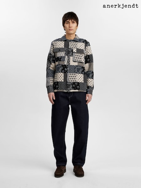 Anerkjendt Blue Akoscar Patchwork Overshirt (AG5642) | £145