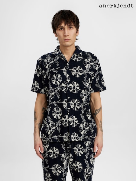Anerkjendt Navy Akleo Frotte Print Shirt (AG5650) | £60
