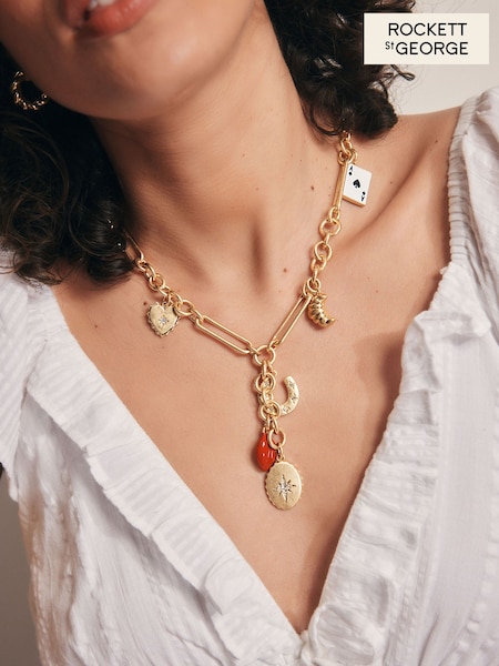 Rockett St George Gold Tone Charms Necklace (AG5712) | £45