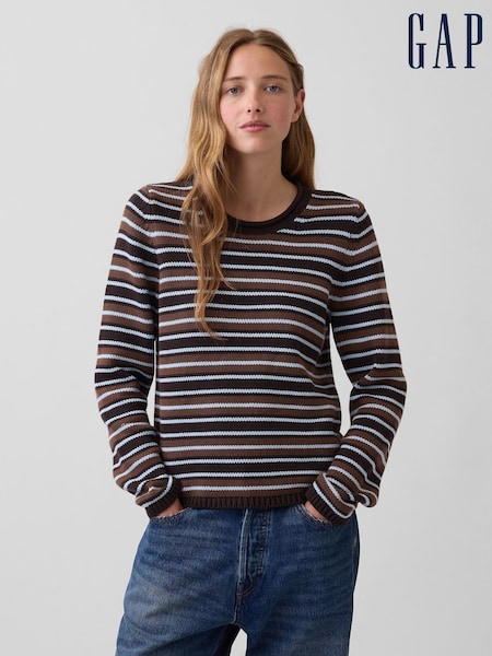 Brown Stripe - Gap Rolled Neck Jumper