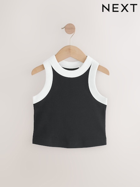 Black Rib Vest (3-16yrs) (AG5740) | £3.50 - £8.50