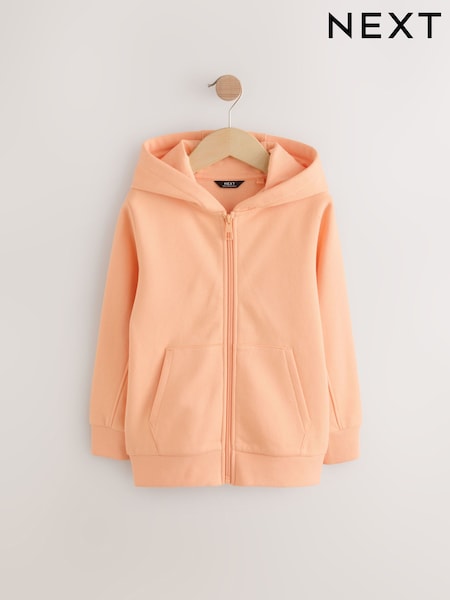 Orange Plain Zip Through Hoodie (3-16yrs) (AG5793) | £14 - £20