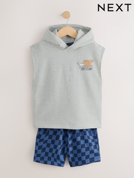 Blue Sleeveless Hoodie And Joggers Graphic Set (3-16yrs) (AG5821) | £22 - £30