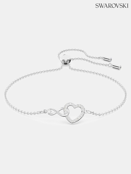 Swarovski White Infinity And Heart Rhodium Plated Bracelet (AG5901) | £69