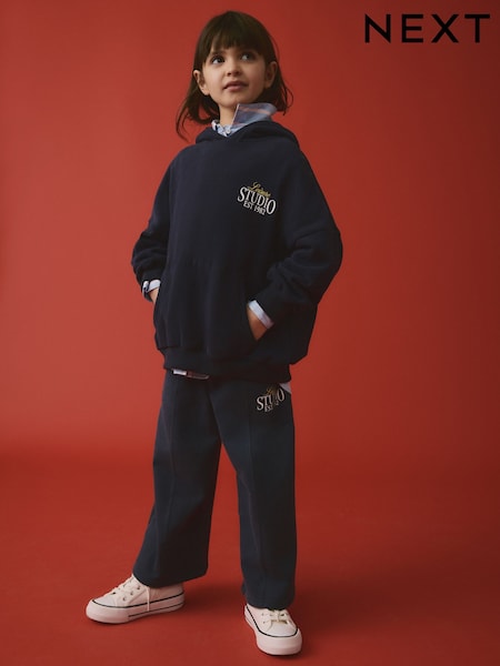 Navy Blue Wide Leg Joggers (3-16yrs) (AG5909) | £11 - £16